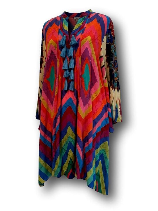 Moda Baronessa Other - Moda Baronessa Sardinia Ibiza Silk Caftan Swim Cover Up Dress S